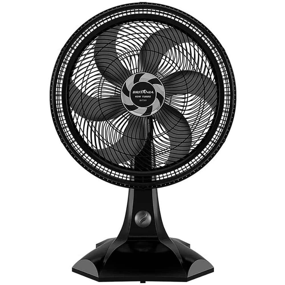 Ventilador Britânia BVT301 para Mesa ou Parede 60W 3 Velocidades 6 Pás - Preto - 1