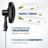 Ventilador de Coluna 40cm Mondial Super Power VSP40C 6 Pás 3 Velocidades - Preto/Prata - 3