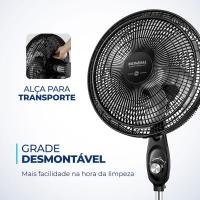 Ventilador de Coluna 40cm Mondial Super Power VSP40C 6 Pás 3 Velocidades - Preto/Prata - 6