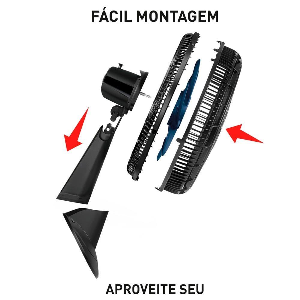 Ventilador de Parede Arno Xtreme Force Breeze VB51 50cm com 3 Velocidades e 6 Pás - Preto - 6