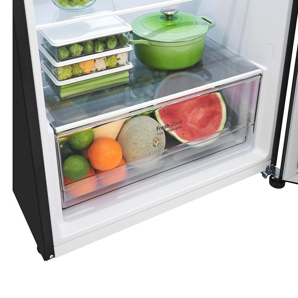 Geladeira LG Frost Free Preta GN-B392PXGB Duplex com Tecnologia Inverter Top Freezer - 395 litros - 7