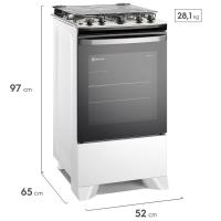 Fogão Electrolux 4 bocas Efficient FE4IB com Mesa Inox, PerfectCook, VaporBake e Acendimento Automático Bivolt – Branco - 5
