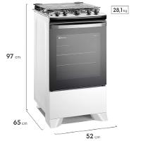 Fogão Electrolux 4 bocas Efficient FE4IB com Mesa Inox, PerfectCook, VaporBake e Acendimento Automático Bivolt – Branco - 6