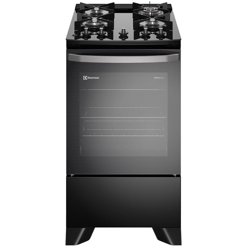 Fogão Electrolux 4 bocas Efficient FE4GP com Mesa de Vidro, PerfectCook, VaporBake e Acendimento Automático Bivolt – Preto - 1