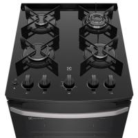 Fogão Electrolux 4 bocas Efficient FE4GP com Mesa de Vidro, PerfectCook, VaporBake e Acendimento Automático Bivolt – Preto