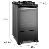 Fogão Electrolux 4 bocas Efficient FE4GP com Mesa de Vidro, PerfectCook, VaporBake e Acendimento Automático Bivolt – Preto - 6