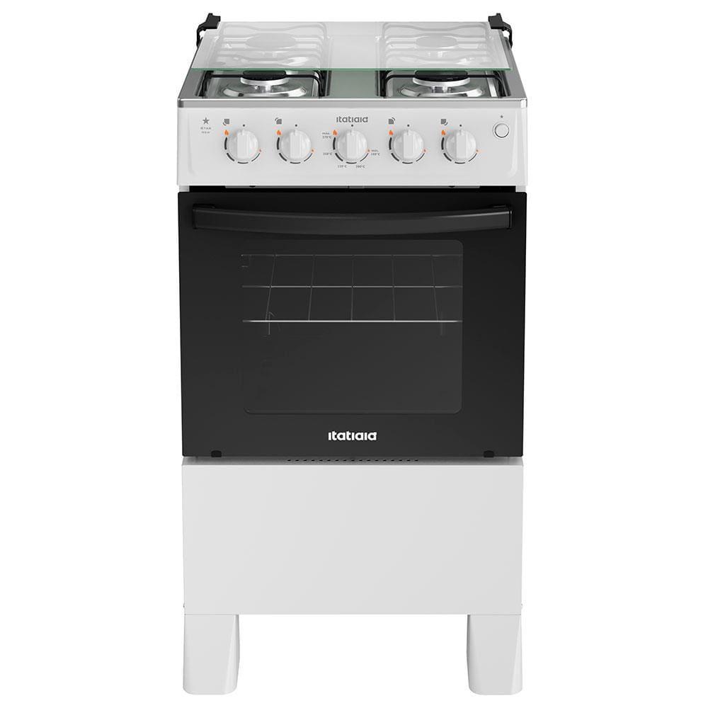 Fogão Itatiaia 4 Bocas Star New Com Mesa em Inox e Acendimento Automático - Branco - 1