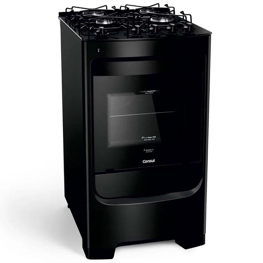 Fogão Consul 4 Bocas CFO4VBE com Mesa de Vidro e Grades Individuais Bivolt - Preto - 3
