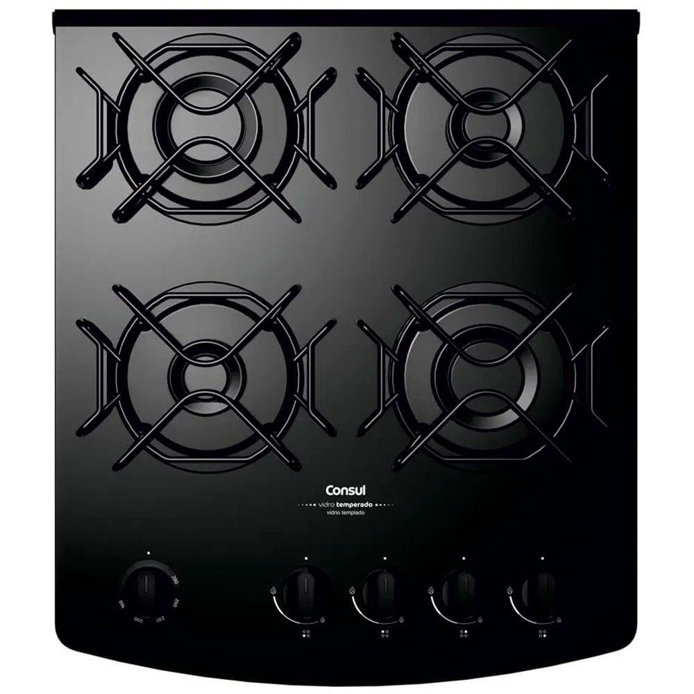 Fogão Consul 4 Bocas CFO4VBE com Mesa de Vidro e Grades Individuais Bivolt - Preto - 6
