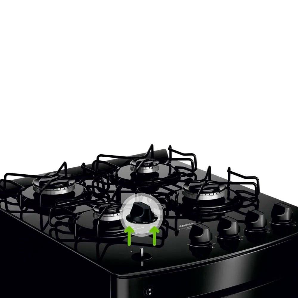 Fogão Consul 4 Bocas CFO4VBE com Mesa de Vidro e Grades Individuais Bivolt - Preto - 7