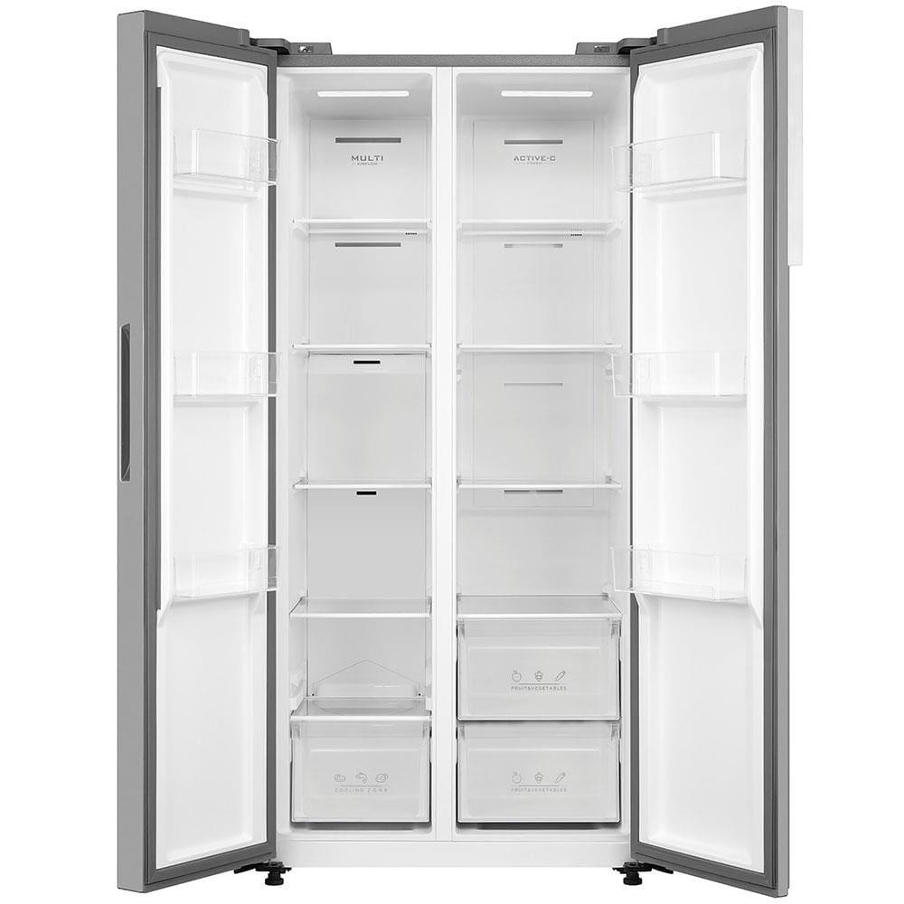 Geladeira Midea Side by Side MDR-S598FGA041 Frost Free com Painel Touch, Função Turbo e Conectividade Via App- Cor Inox Claro - 442 litros - 2