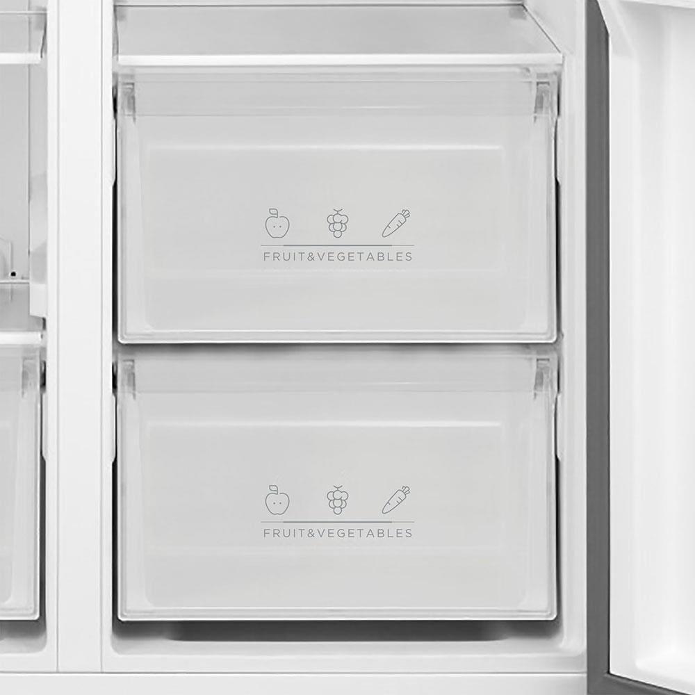 Geladeira Midea Side by Side MDR-S598FGA041 Frost Free com Painel Touch, Função Turbo e Conectividade Via App- Cor Inox Claro - 442 litros - 8