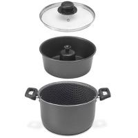 Jogo Banho-Maria 2 Peças Multiflon com Revestimento Antiaderente Ultra 7 e Tampa - Preto