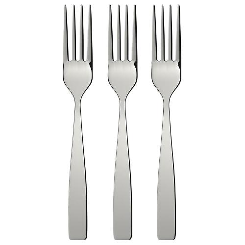 Conjunto de Garfos para Sobremesa Euro Home Lisos Inox - 3 Peças