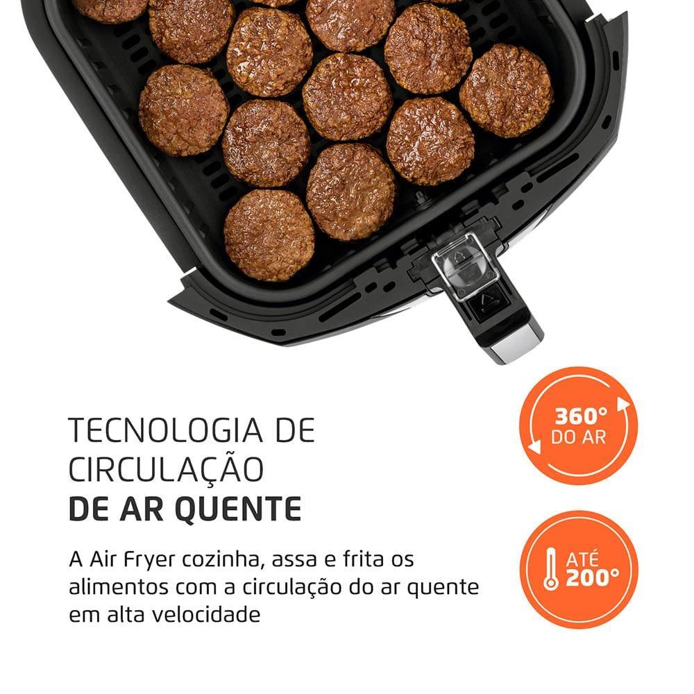 Fritadeira Elétrica Sem Óleo Air Fryer Mondial AFN-60 6L Preta/Inox - 5