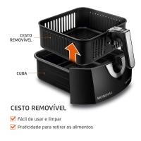 Fritadeira Elétrica Sem Óleo Air Fryer Mondial AFN-60 6L Preta/Inox