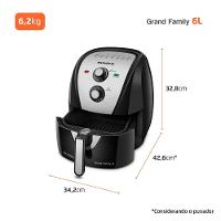 Fritadeira Elétrica Sem Óleo Air Fryer Mondial AFN-60 6L Preta/Inox - 9