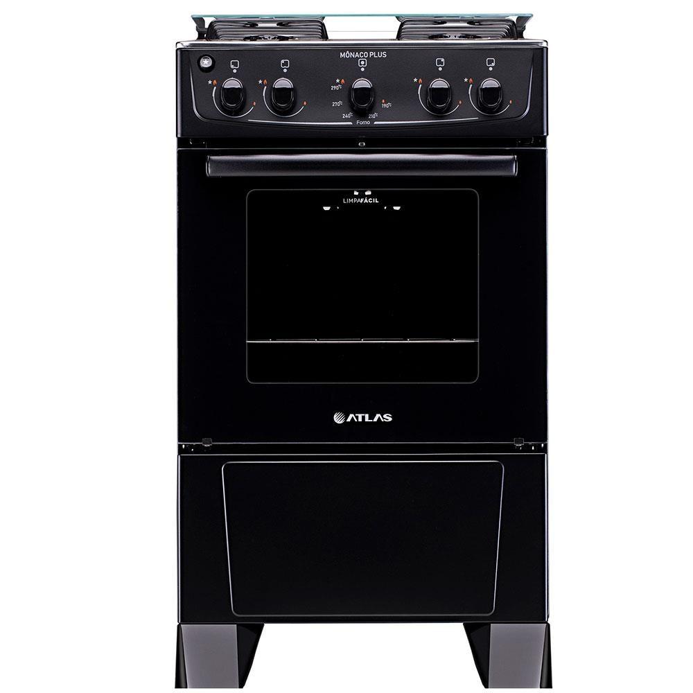 Fogão Atlas 4 Bocas Mônaco Plus com Mesa de Inox e Acendimento Automático Bivolt – Preto - 3