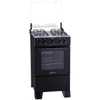 Fogão Atlas 4 Bocas Mônaco Plus com Mesa de Inox e Acendimento Automático Bivolt – Preto