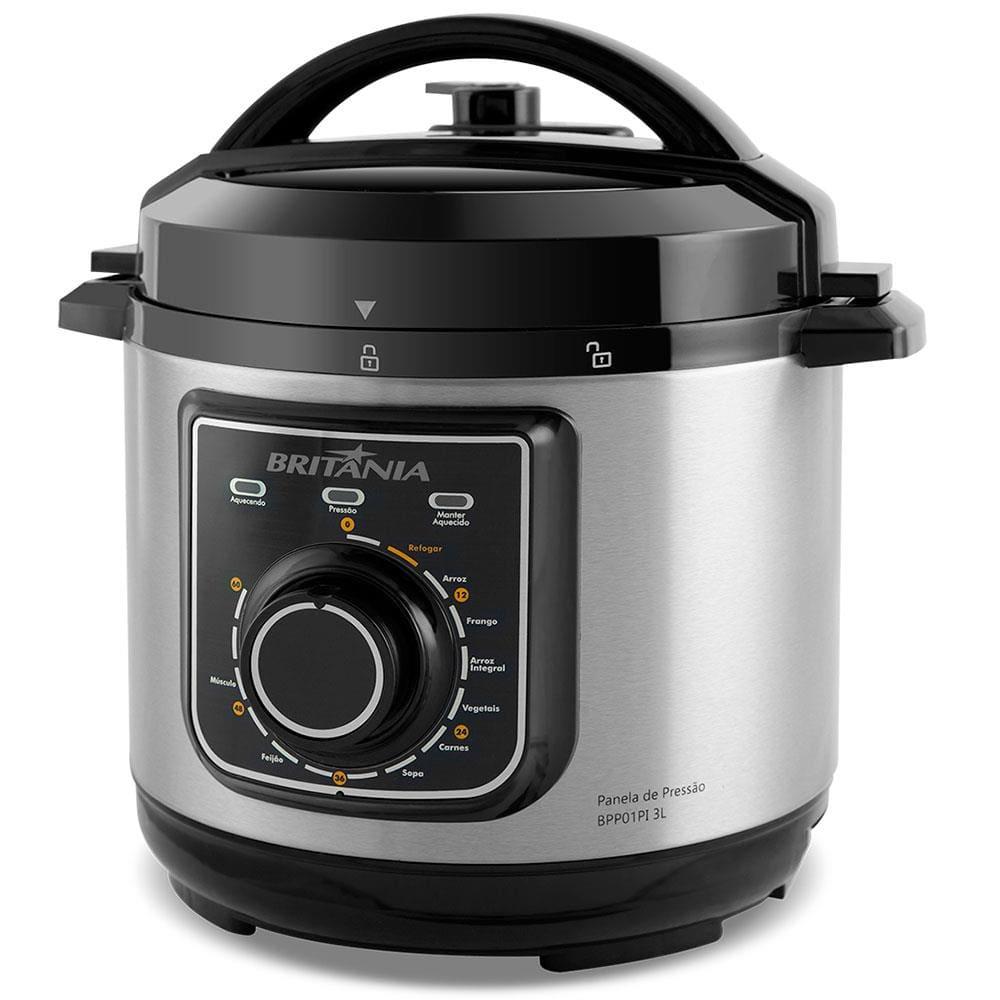 Panela Elétrica de Pressão Multifuncional Britânia BPP01PI 3L – Preta/Inox - 2
