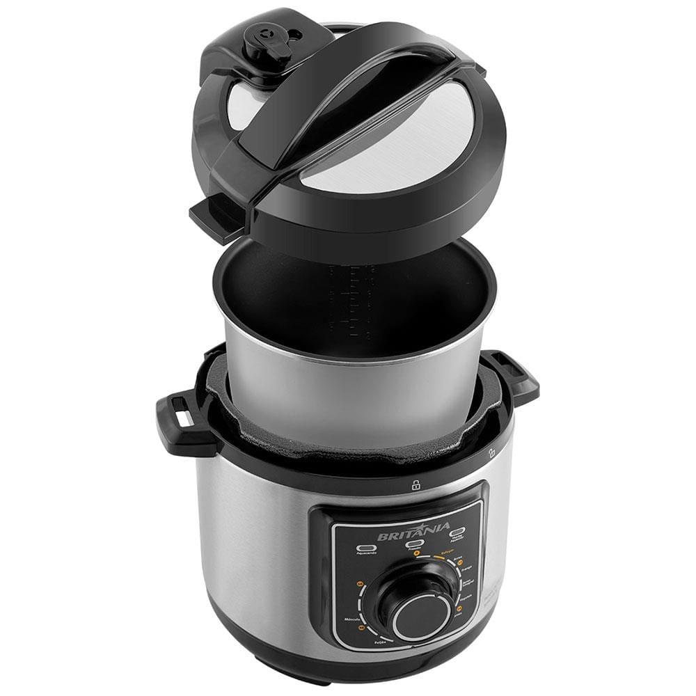 Panela Elétrica de Pressão Multifuncional Britânia BPP01PI 3L – Preta/Inox - 5