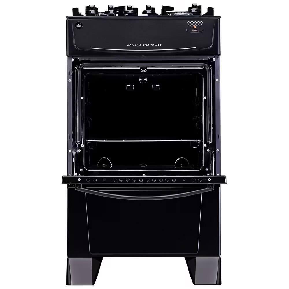 Fogão Atlas 4 Bocas Mônaco Top Glass com Mesa de Vidro e Acendimento Automático Bivolt – Preto - 3