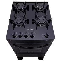 Fogão Atlas 4 Bocas Mônaco Top Glass com Mesa de Vidro e Acendimento Automático Bivolt – Preto