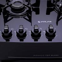 Fogão Atlas 4 Bocas Mônaco Top Glass com Mesa de Vidro e Acendimento Automático Bivolt – Preto - 6