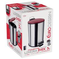 Lixeira Euro Home com Pedal LIX2317-VM em Inox e PP – 3 L - 5