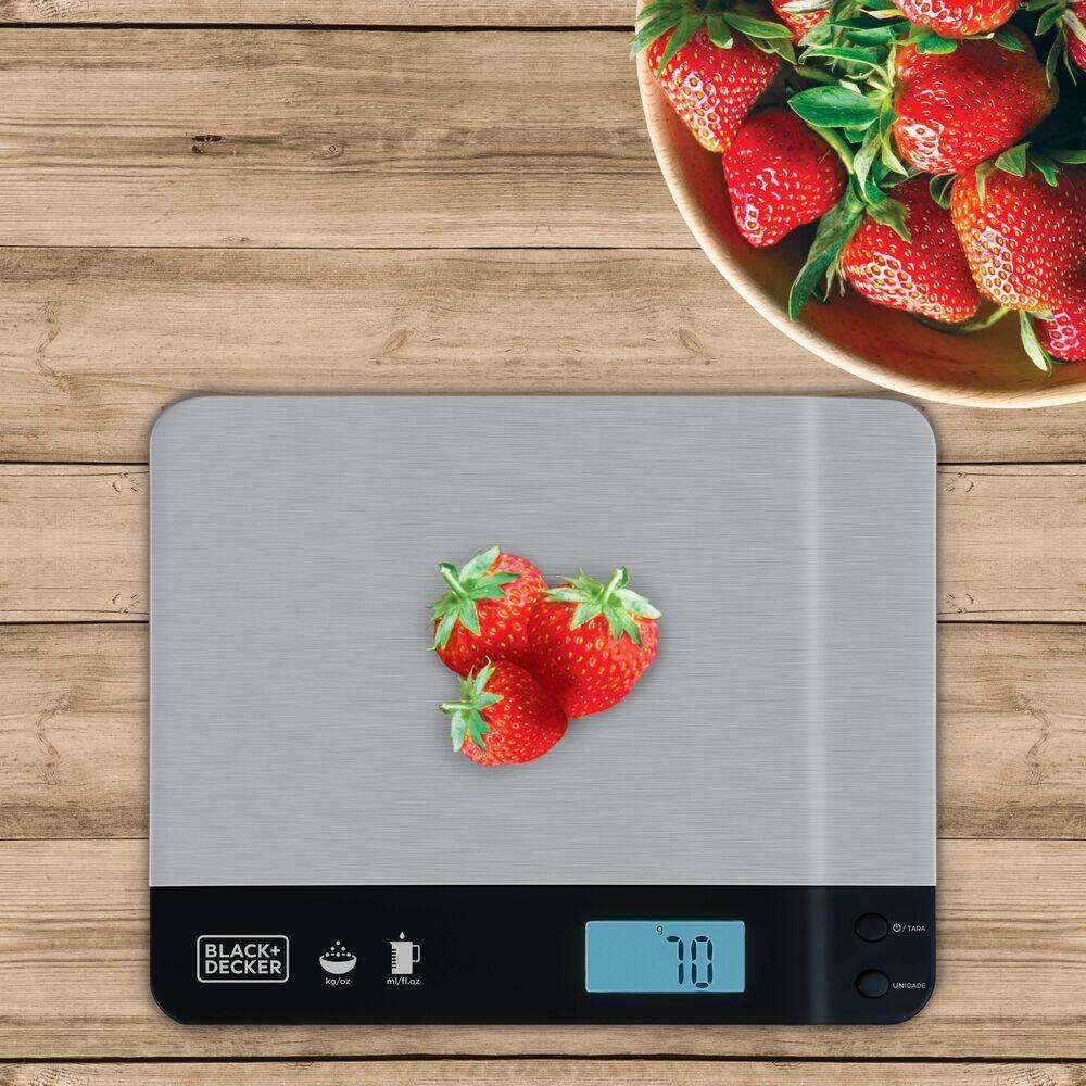 Balança de Cozinha Black Decker BC500 à Pilha com Acabamento em Inox e Capacidade de até 5kg - 3
