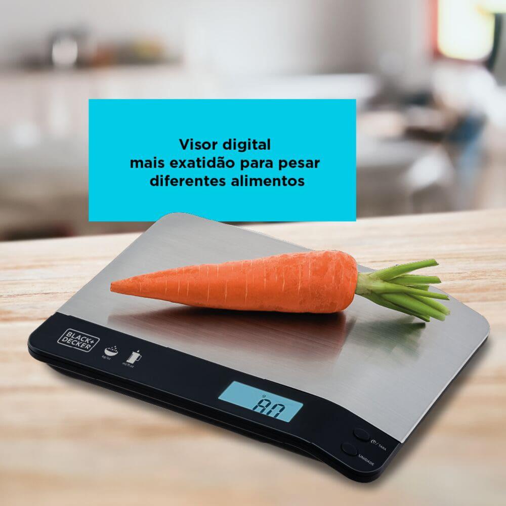Balança de Cozinha Black Decker BC500 à Pilha com Acabamento em Inox e Capacidade de até 5kg - 4