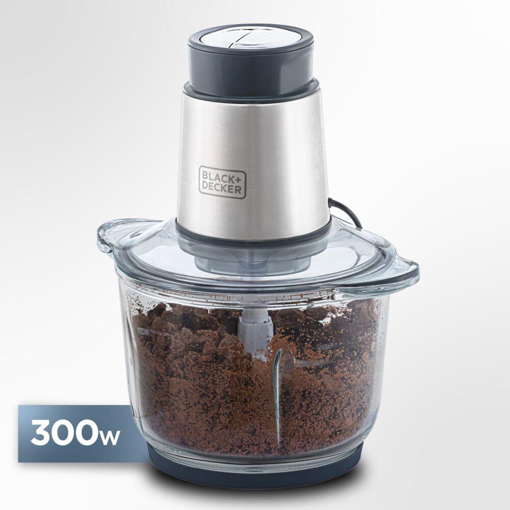 Miniprocessador de Alimentos Black Decker MP300G Antiaderente em Inox, Modo de 2 ou 4 Lâminas com 2 Velocidades - 300W - 7