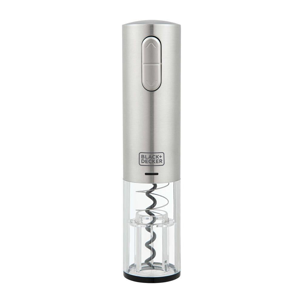 Abridor de Vinho à Bateria Black Decker Gourmand Gris W10, Saca Rolhas com Carregamento USB - Inox - 1