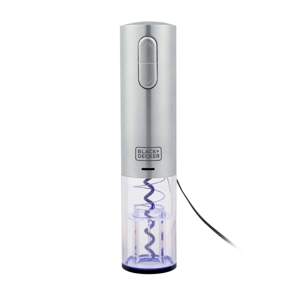 Abridor de Vinho à Bateria Black Decker Gourmand Gris W10, Saca Rolhas com Carregamento USB - Inox - 3