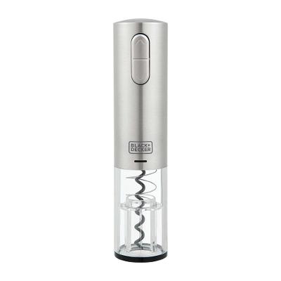 Abridor de Vinho à Bateria Black Decker Gourmand Gris W10, Saca Rolhas com Carregamento USB - Inox