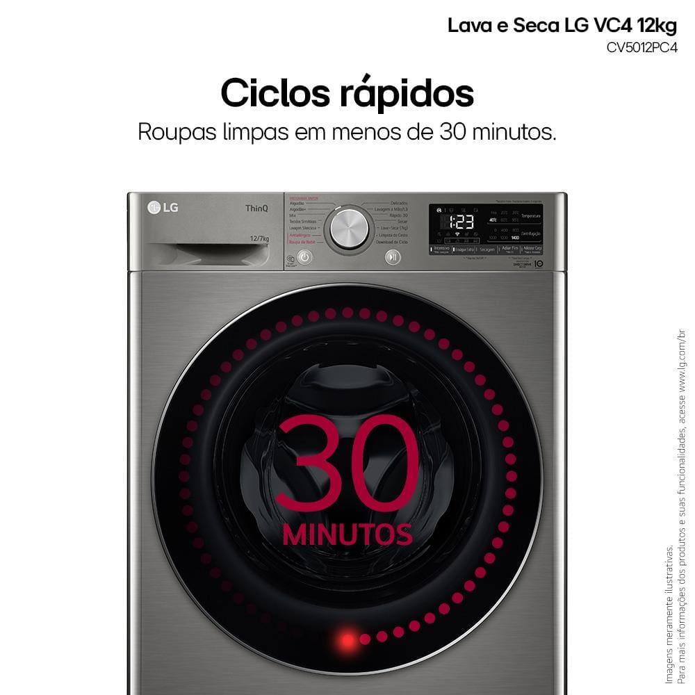 Lava e Seca LG 12Kg/7Kg Smart VC4 com Inteligência Artificial AI DD™ CV5012PC4 - Inox - 6