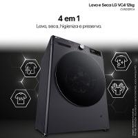 Lava e Seca LG 12Kg/7Kg Smart VC4 com Inteligência Artificial AI DD™ CV5012PC4 - Inox - 7