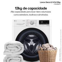 Lava e Seca LG 12Kg/7Kg Smart VC4 com Inteligência Artificial AI DD™ CV5012WC4 - Branca - 2