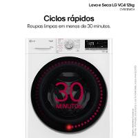 Lava e Seca LG 12Kg/7Kg Smart VC4 com Inteligência Artificial AI DD™ CV5012WC4 - Branca - 9