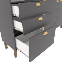 Cozinha Compacta Bartira Pérola com 5 Portas, 2 Gavetas, 1 Gavetão e 4 Prateleiras - 251cm de largura - 6