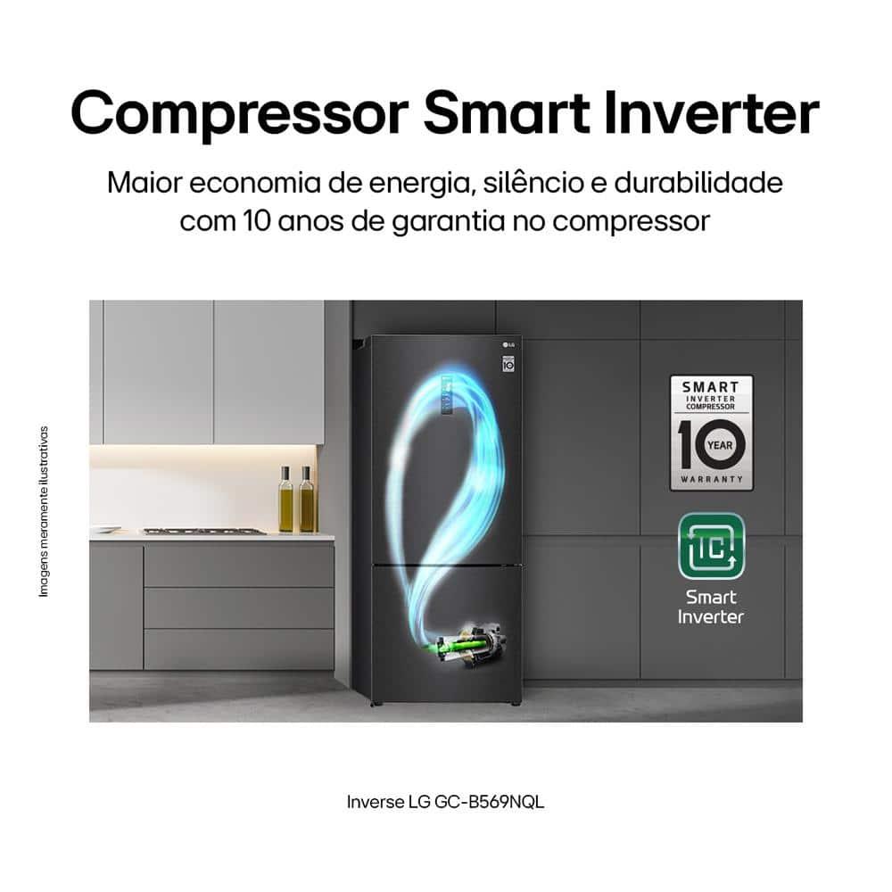 Geladeira LG Frost Free Inverse Conectividade Inteligente Preta - 451L - 3