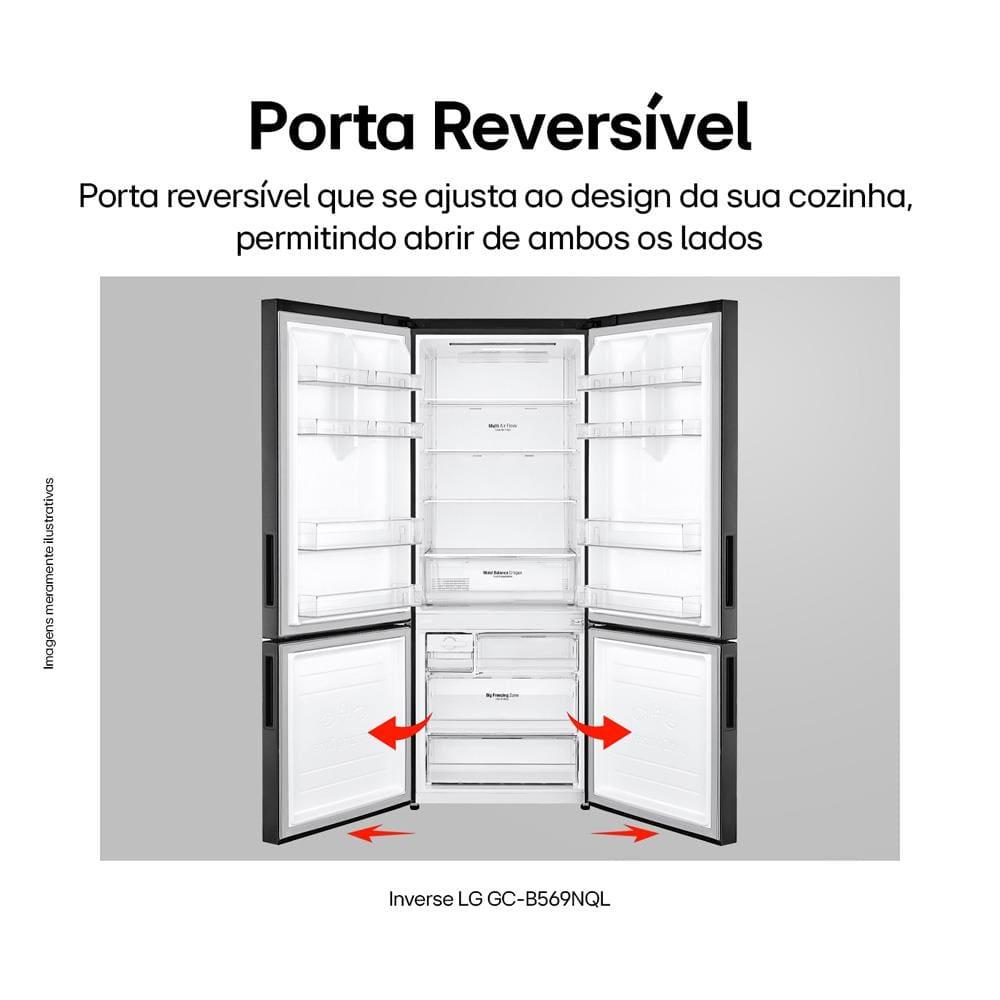 Geladeira LG Frost Free Inverse Conectividade Inteligente Preta - 451L - 8
