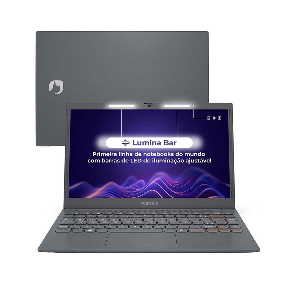 Notebook Positivo Vision Intel Celeron Dual Core 4GB 128GB eMMC Tela HD 14” Windows 11 + Microsoft 365 Personal Válido por 1 Ano - C14 Lumina BAR - 1