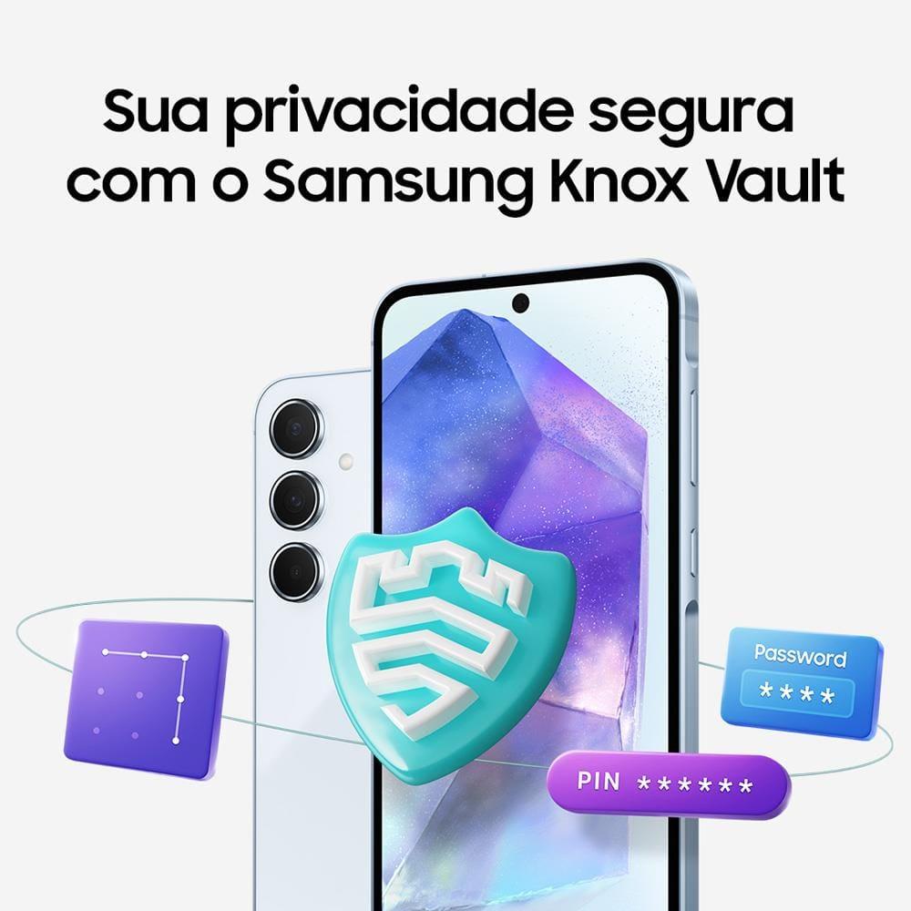 Smartphone Samsung Galaxy A55 5G Azul Escuro 256GB, 8GB RAM, Tela Super AMOLED 6.6", Câmera Tripla Traseira de até 50MP e Selfie de 32MP - 9