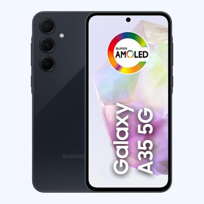 Smartphone Samsung Galaxy A35 5G Azul Escuro 128GB, 6GB de RAM, Câmera Tripla Traseira de até 50MP, Selfie de 13MP e Tela Super AMOLED de 6,6”