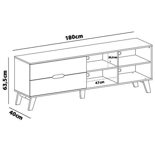 Rack Artely Verona com 180 cm de Largura, 2 Gavetas, Ideal para TV de Até 75” - 8