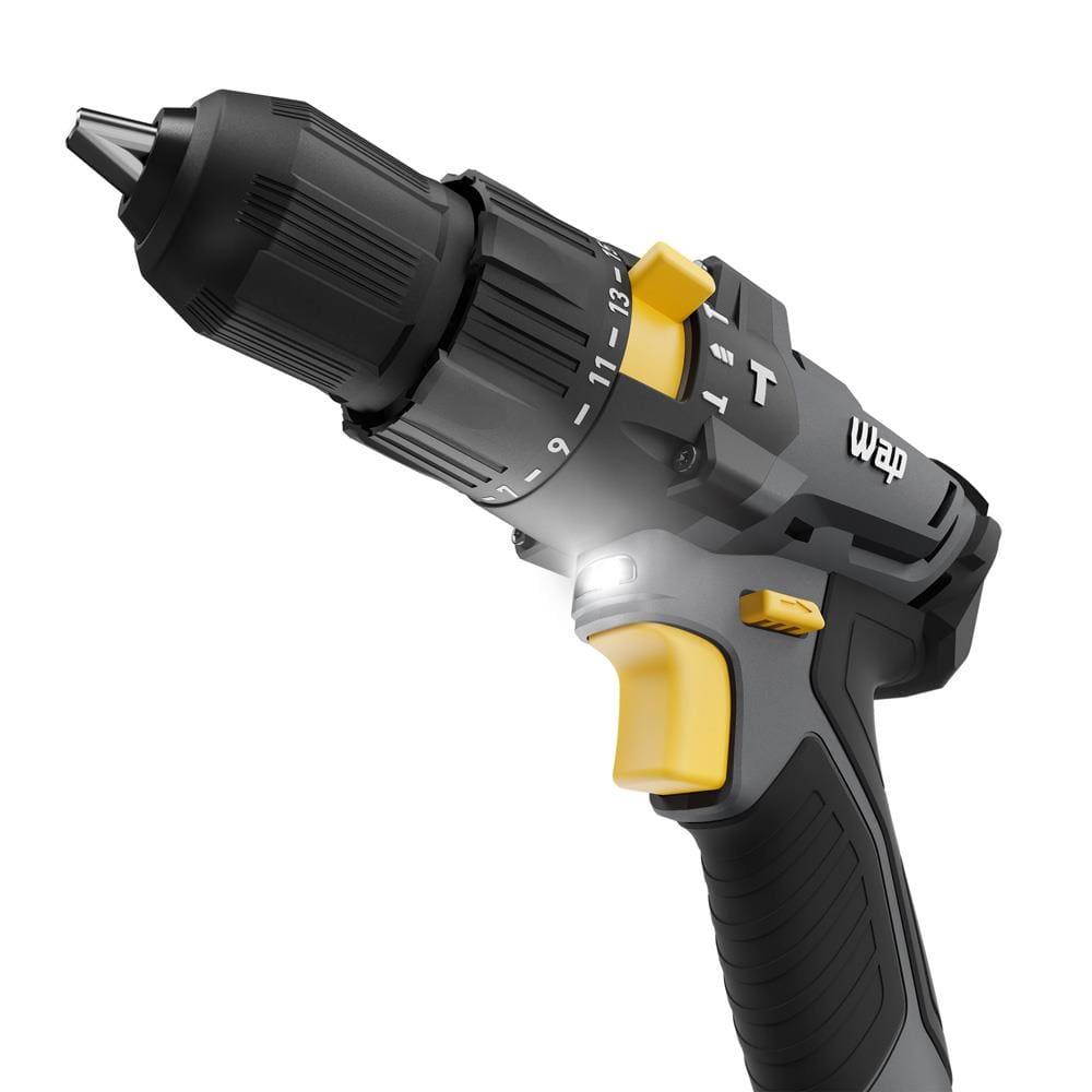 Parafusadeira e Furadeira de Impacto WAP K21 ID01 com acessórios - Cinza e Amarelo - 6
