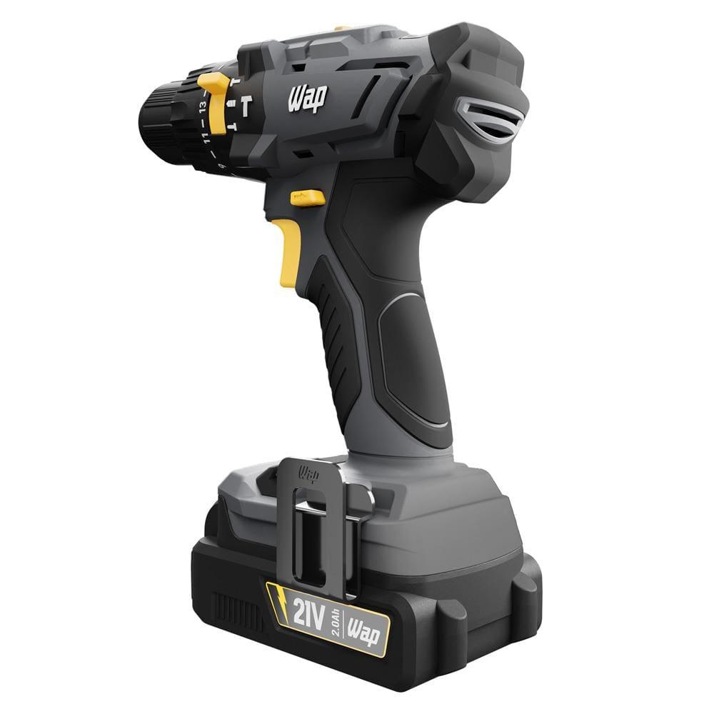 Parafusadeira e Furadeira de Impacto WAP K21 ID01 com acessórios - Cinza e Amarelo - 7