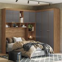 Guarda-roupa de Canto Santos Andirá Veneza 7 Portas 4 Gavetas 11 Prateleiras com Cabideiro e Maleiro Casal - 1