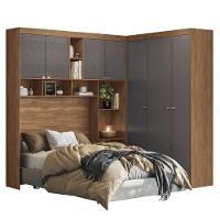 Guarda-roupa de Canto Santos Andirá Veneza 7 Portas 4 Gavetas 11 Prateleiras com Cabideiro e Maleiro Casal - 3